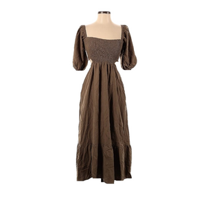 Brown Women's Dress With Back Cutout